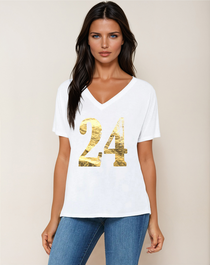 24 - V-Neck Slouchy Glam Tee - La Vie unfiltered