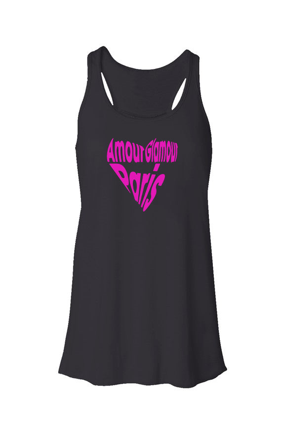 Amour, Glamour, Paris - Flowy Racerback Tank