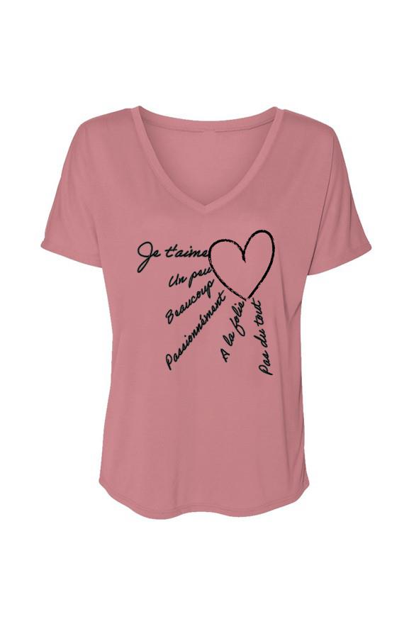 Je t&amp;#39;aime, a la folie - Women’s V-Neck Slouchy Gla