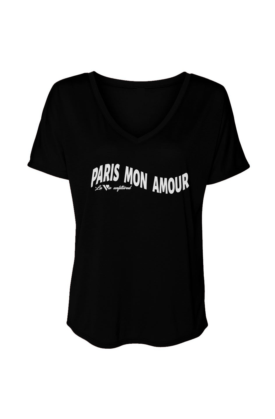 Paris mon amour - V-Neck Slouchy Glam Tee