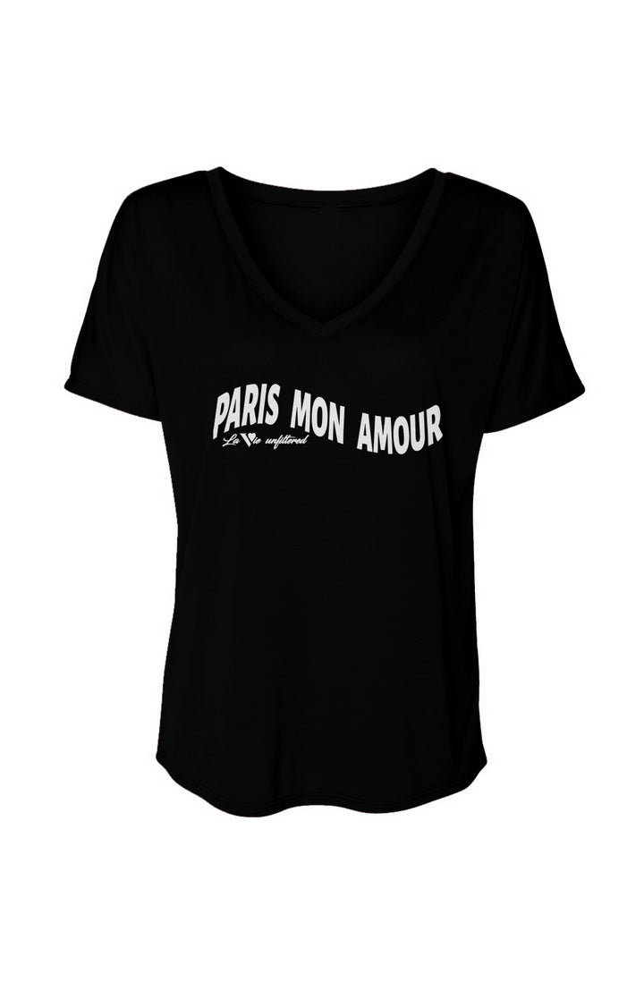 Paris mon amour - V-Neck Slouchy Glam Tee