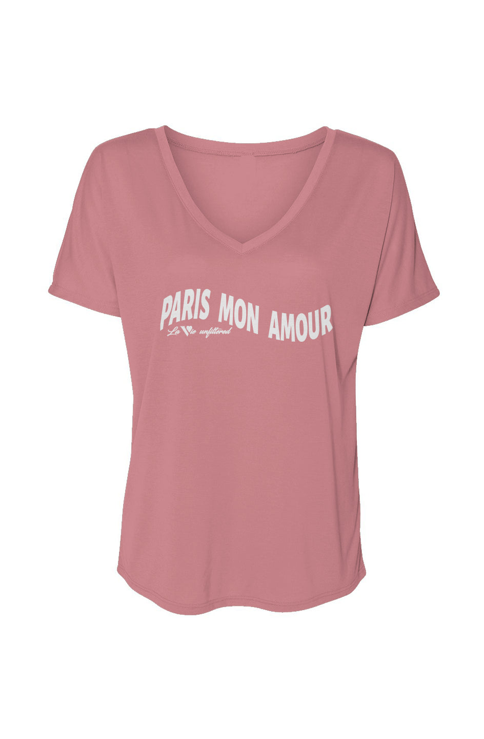 Paris mon amour - V-Neck Slouchy Glam Tee