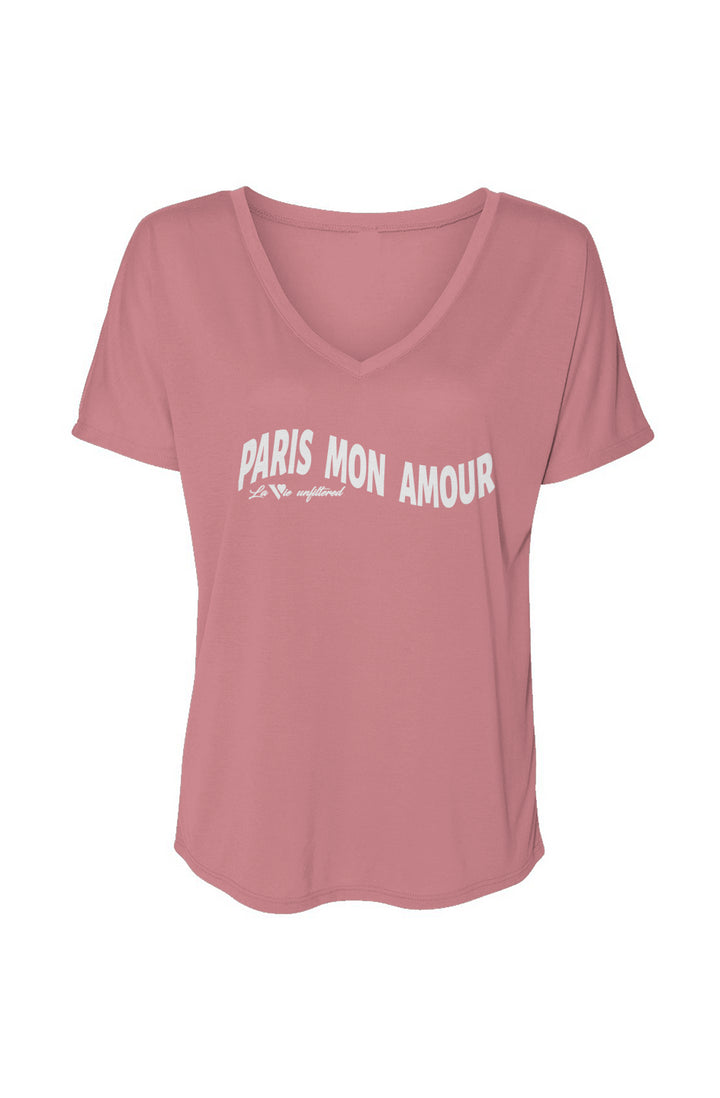 Paris mon amour - V-Neck Slouchy Glam Tee