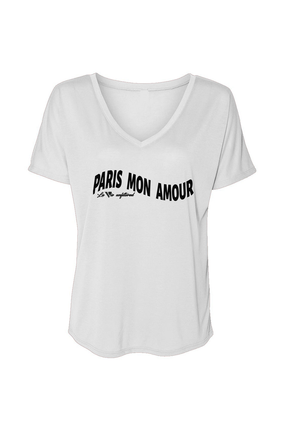 Paris mon amour - V-Neck Slouchy Glam Tee