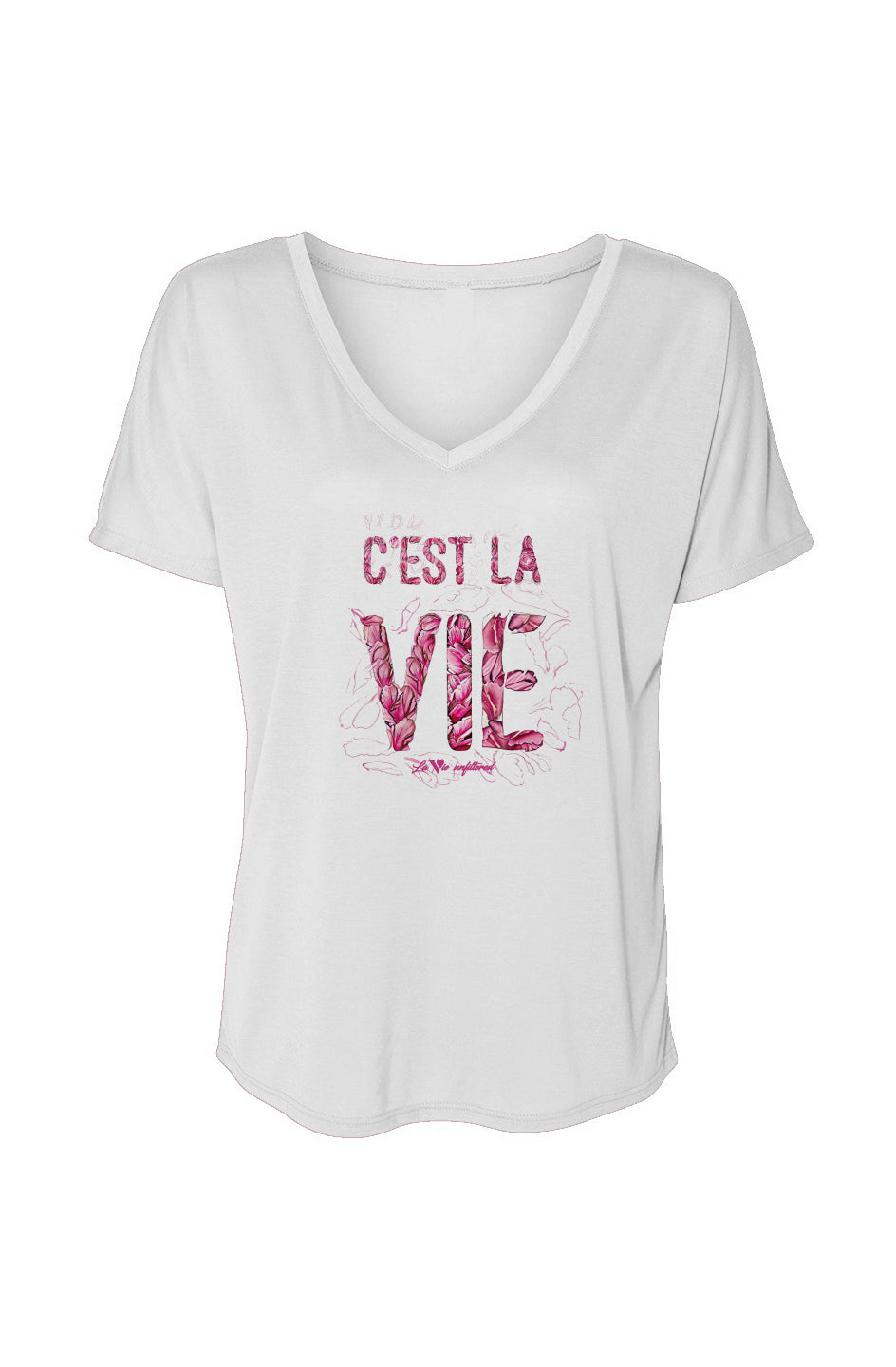 C'est la vie - V-Neck Slouchy Glam Tee