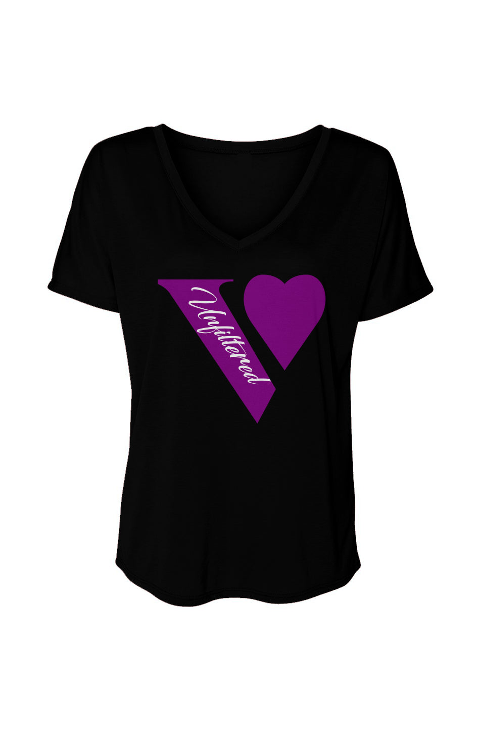 V unfiltered purple - V-Neck Slouch Glam Tee