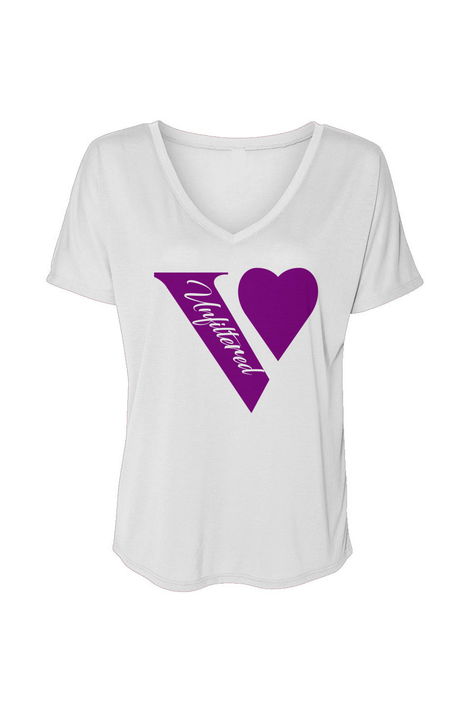 V unfiltered purple - V-Neck Slouchy Glam Tee