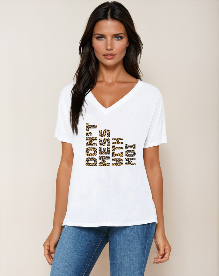 Don't mess with moi - V-Neck Slouchy Glam Tee - La Vie unfiltered