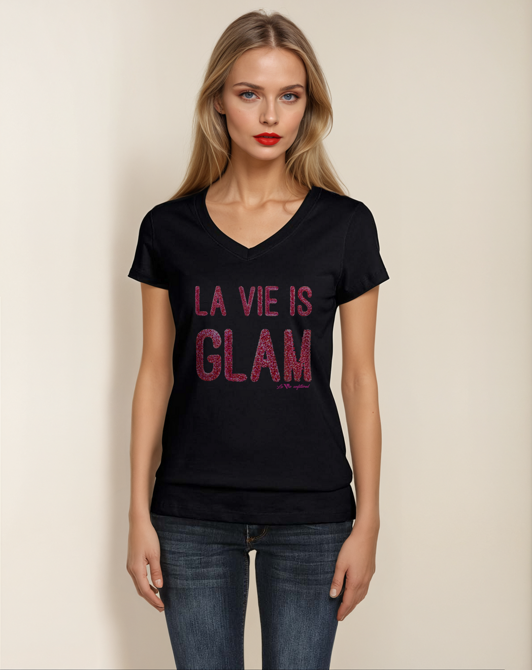 La Vie is Glam - Allure V-Neck Jersey - La Vie unfiltered