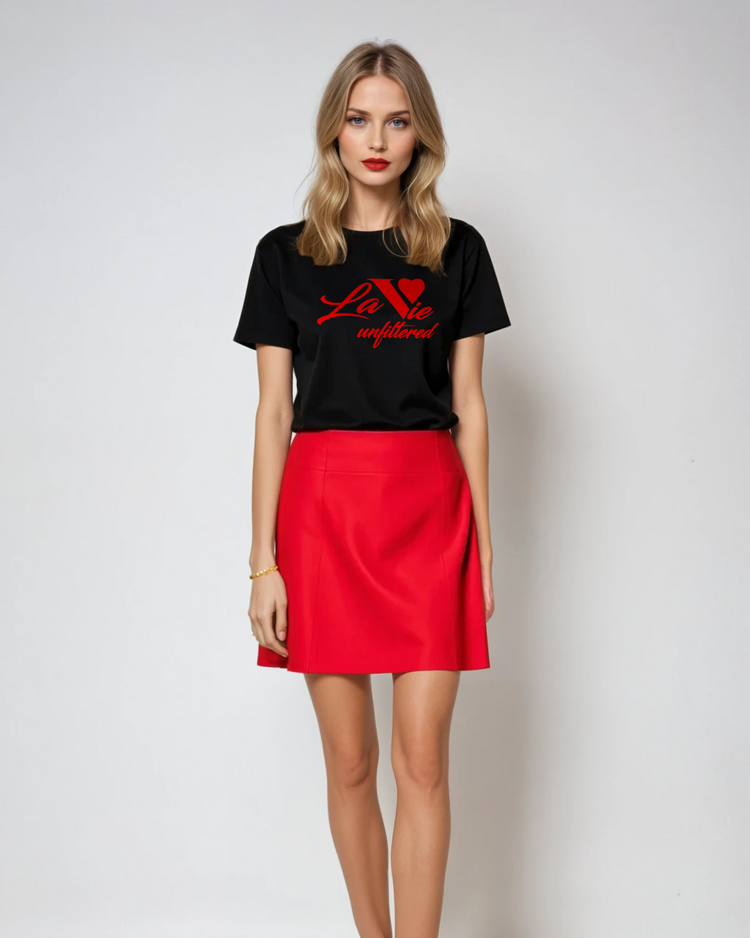 La Vie unfiltered Rouge Valentine - Allure Jersey Tee - La Vie unfiltered