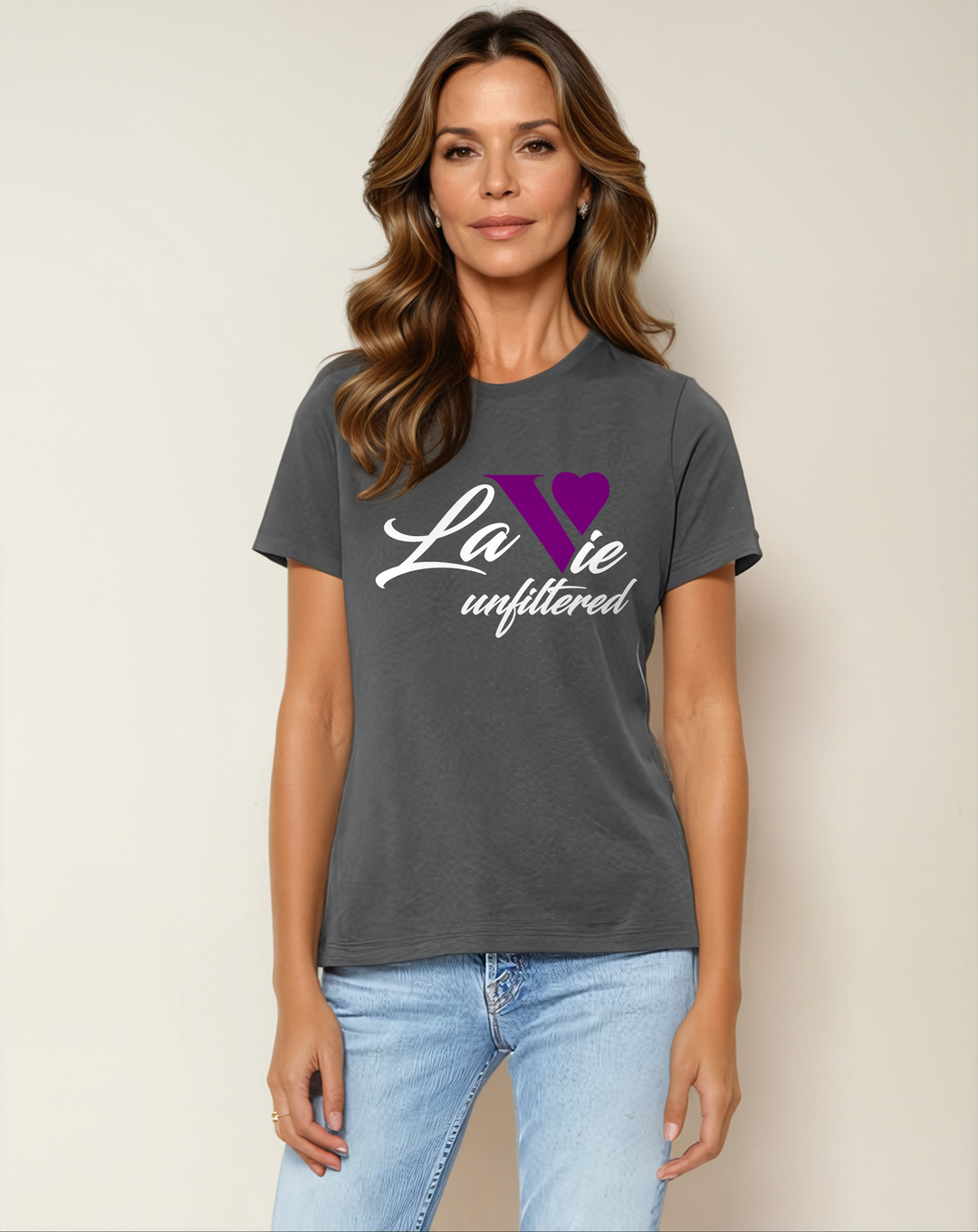 La Vie unfiltered purple - Allure Jersey Tee - La Vie unfiltered