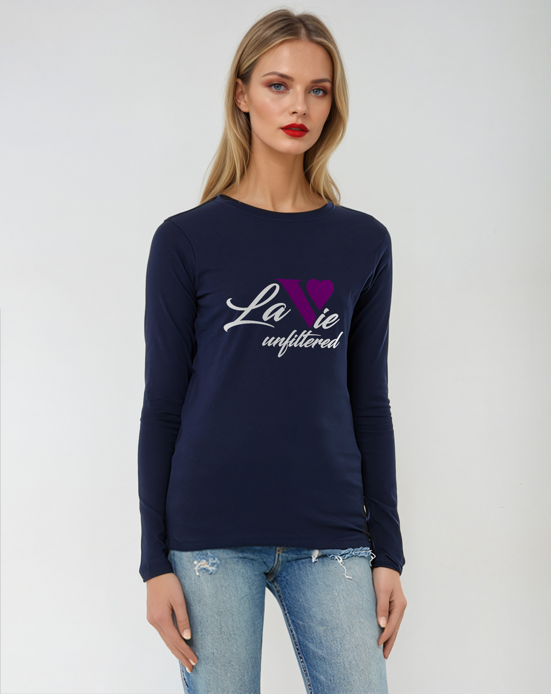 La Vie unfiltered purple - Allure Long Sleeve Tee - La Vie unfiltered