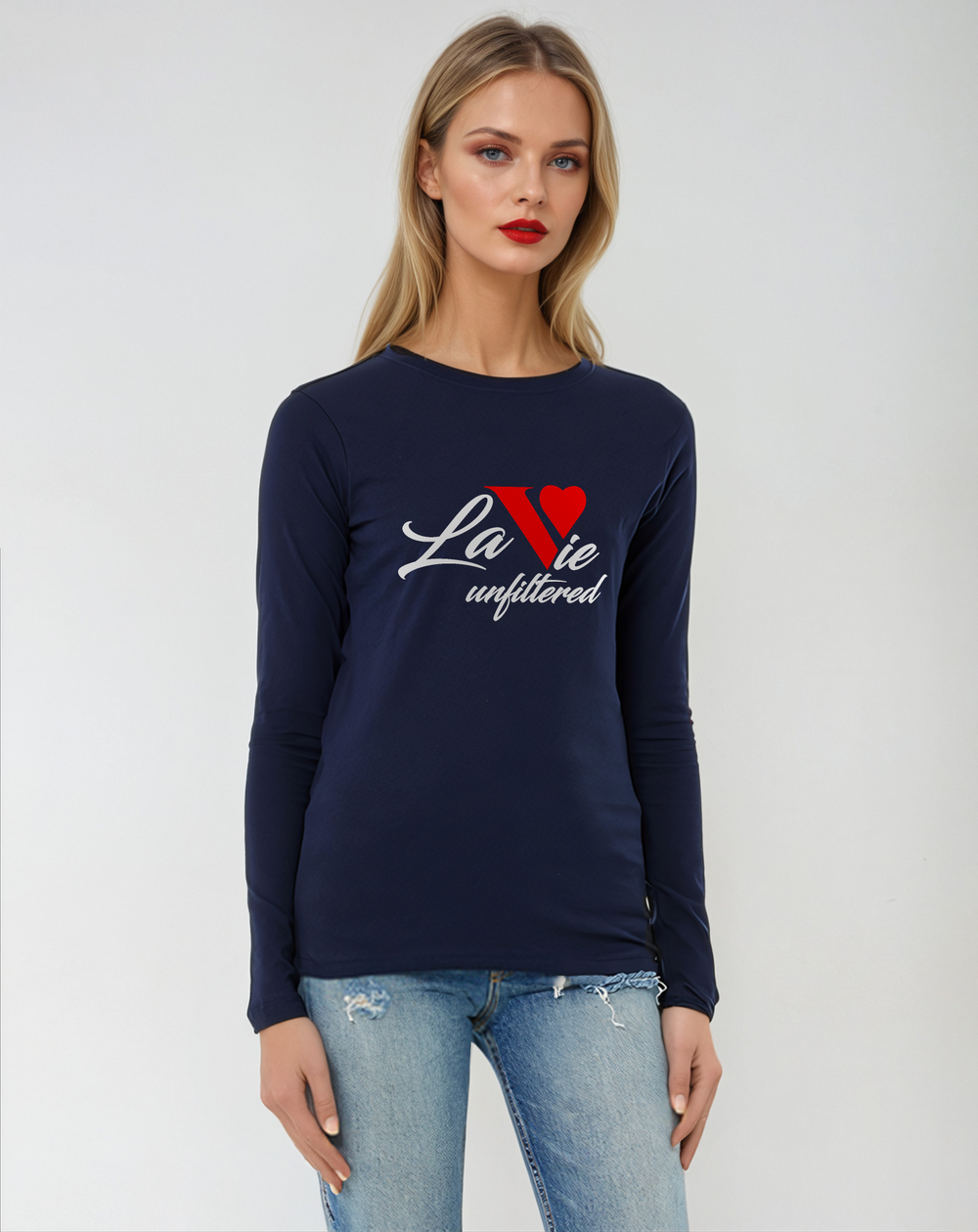 La Vie unfiltered red - Allure Long Sleeve Tee - La Vie unfiltered