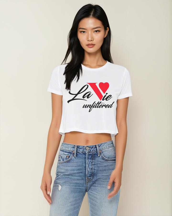 La Vie unfiltered red - Relaxed Fit Copped Tee - La Vie unfiltered