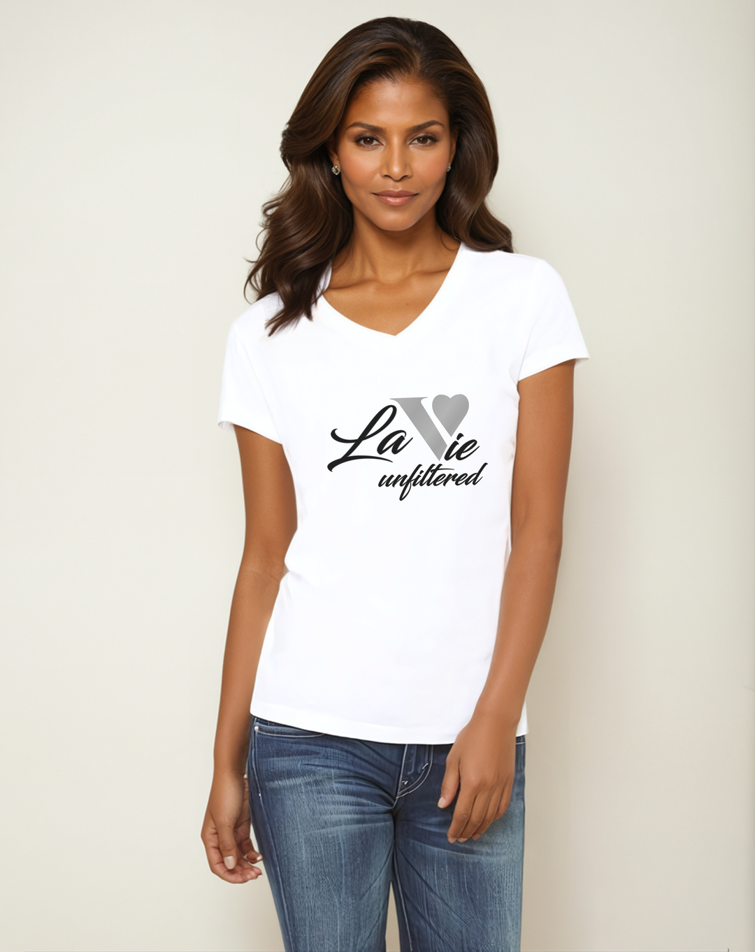 La Vie unfiltered silver - Allure V-Neck Jersey - La Vie unfiltered