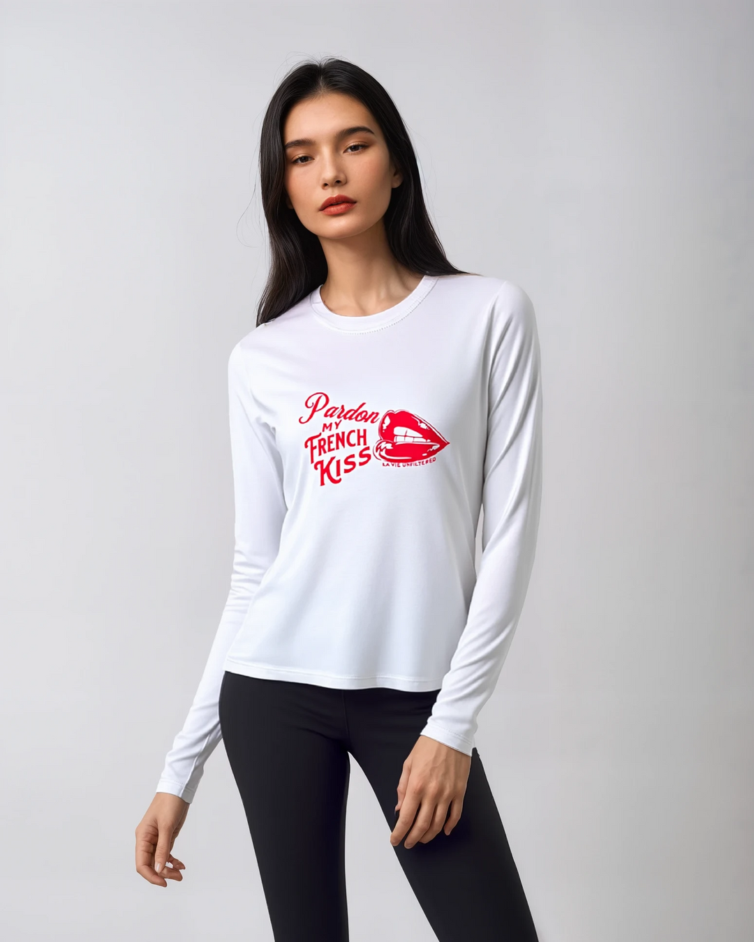 Pardon my French Kiss - Allure Long Sleeve Tee - La Vie unfiltered