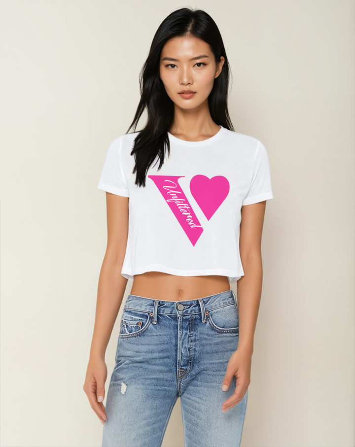 V unfiltered pink - Relaxed Fit Cropped Tee - La Vie unfiltered