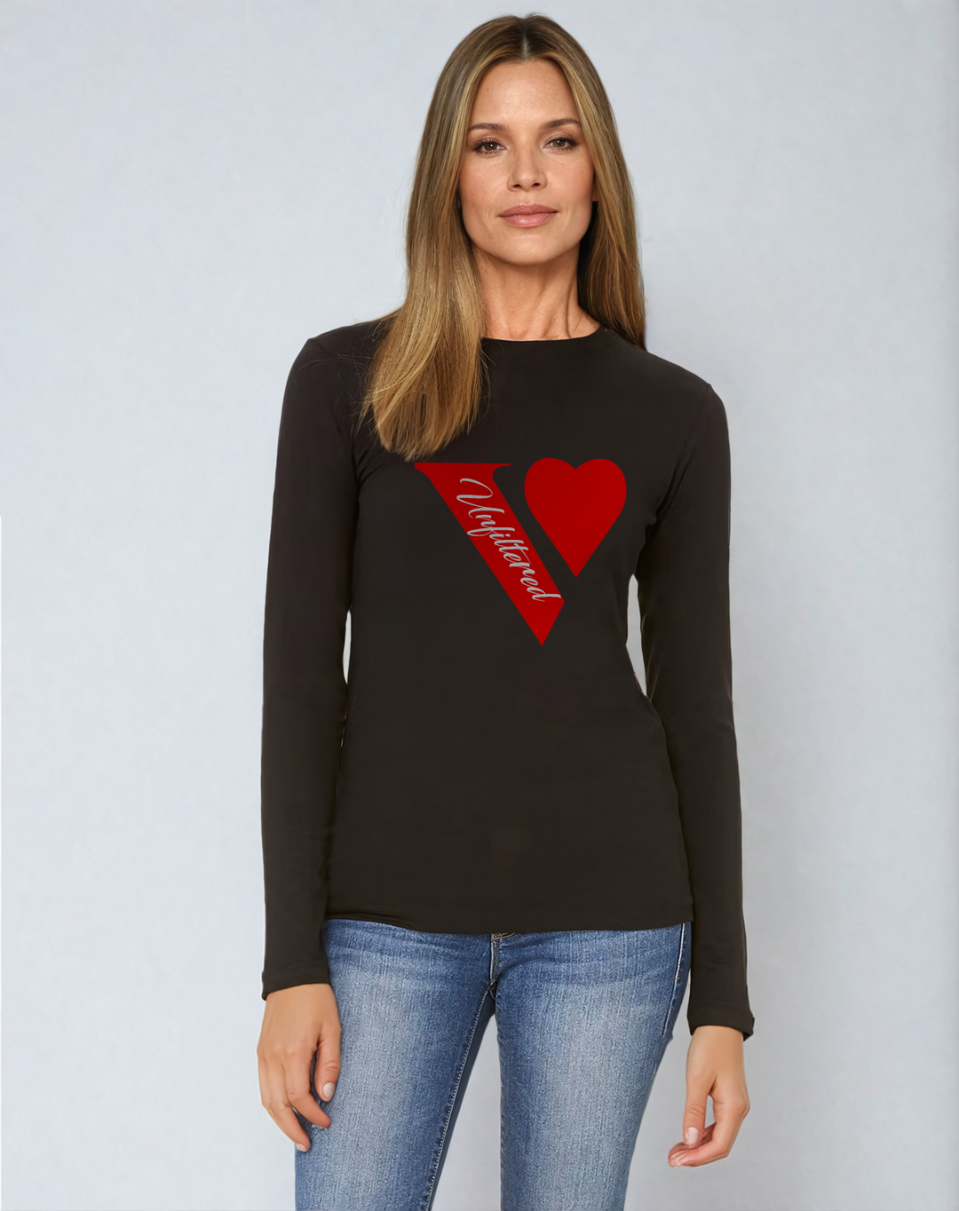 V unfiltered red - Allure Long Sleeve Tee - La Vie unfiltered