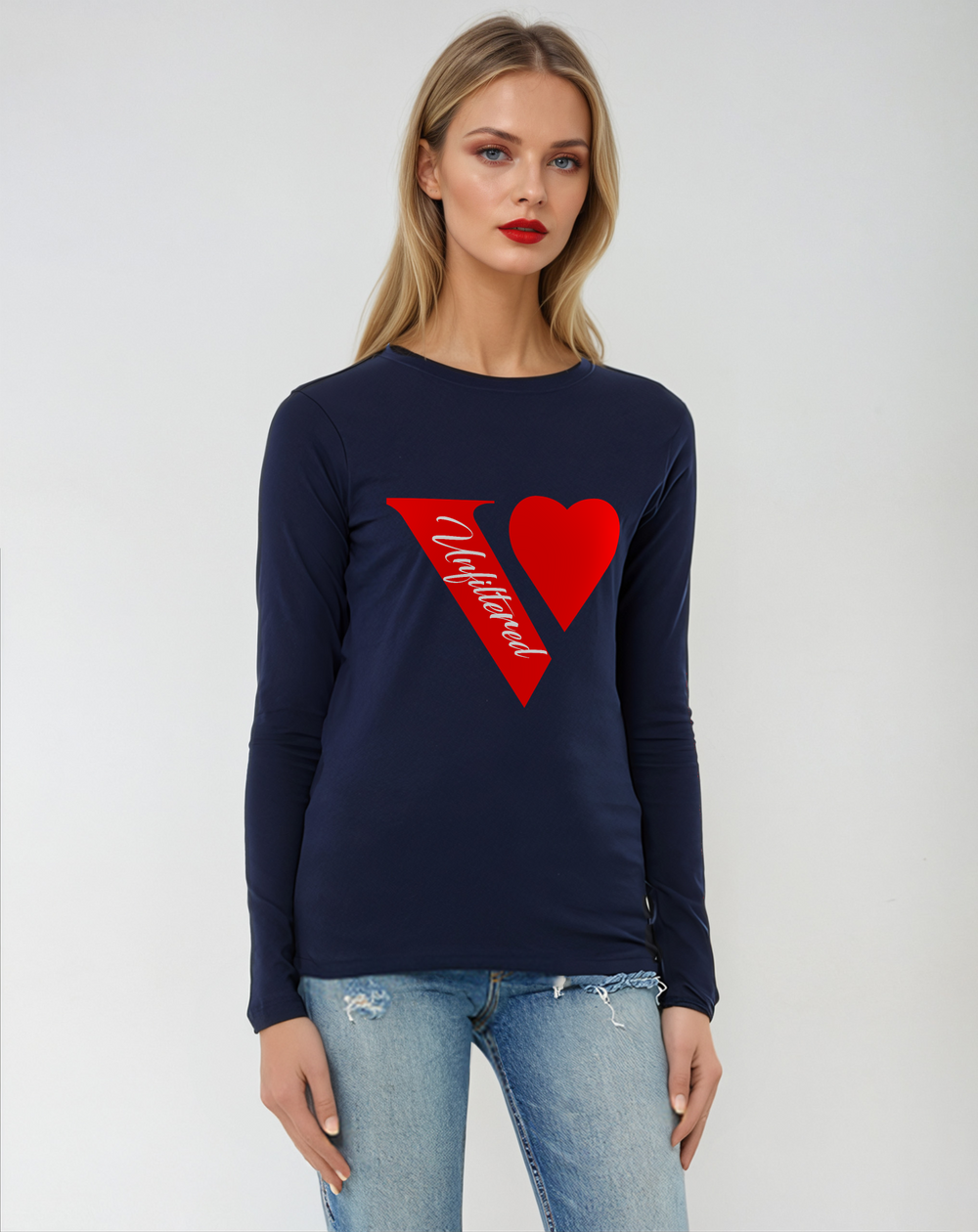 V unfiltered red - Allure Long Sleeve Tee - La Vie unfiltered