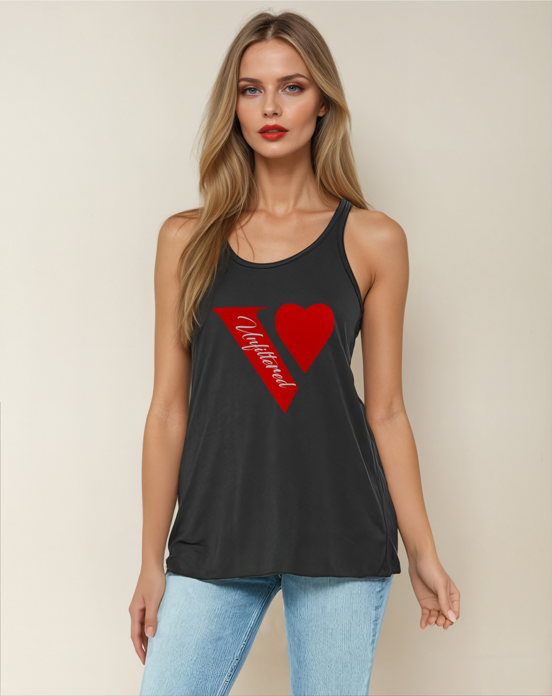 V unfiltered red -The Essentials Luxe Drape Tank - La Vie unfiltered