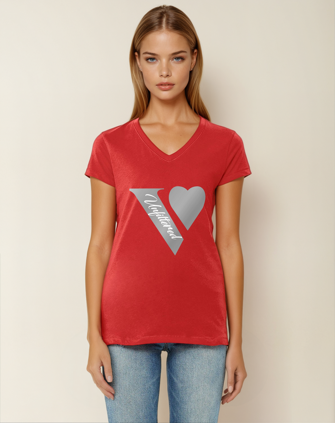 V unfiltered silver - Allure V-Neck Jersey - La Vie unfiltered