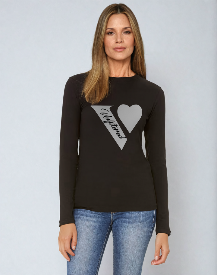 V unfiltered white - Allure Long Sleeve Tee - La Vie unfiltered