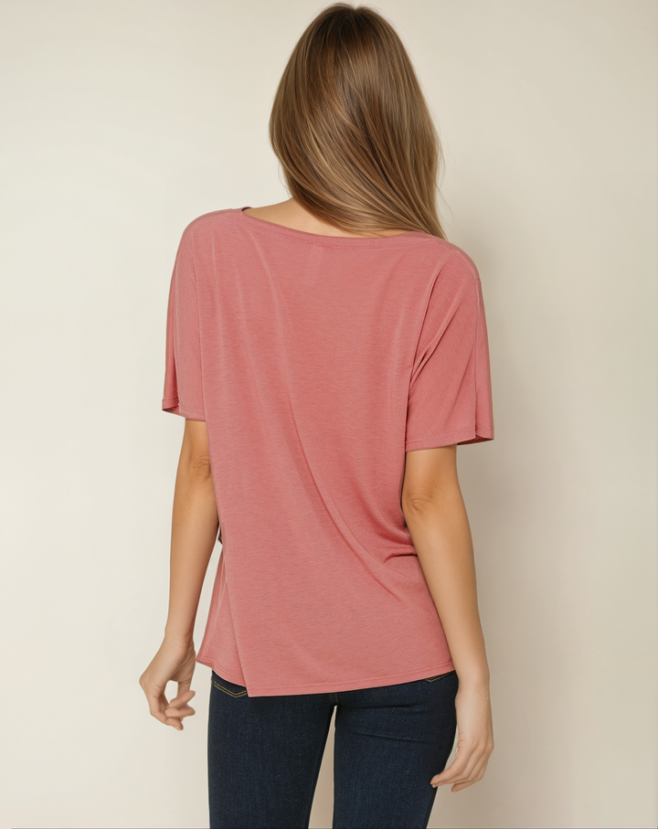 I love you, a little, a lot... -  V-Neck Slouchy Glam Tee - La Vie unfiltered