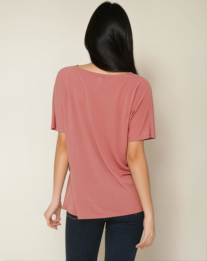 Je t'aime un peu, à la folie - V-Neck Slouchy Glam Tee - La Vie unfiltered