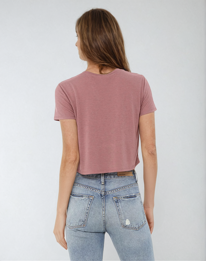 V unfiltered blue - Relaxed Fit Cropped Tee - La Vie unfiltered