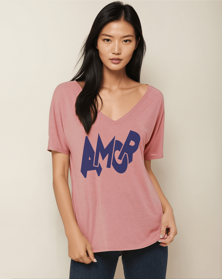 Amor - V - Neck Slouchy Glam Tee - La Vie unfiltered