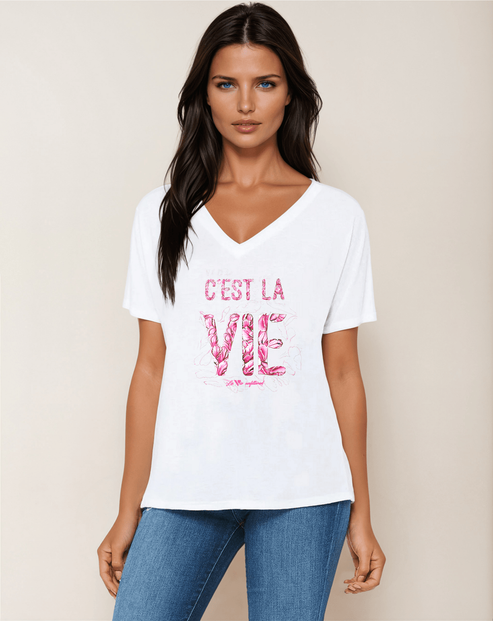 C'est la vie - V - Neck Slouchy Glam Tee - La Vie unfiltered