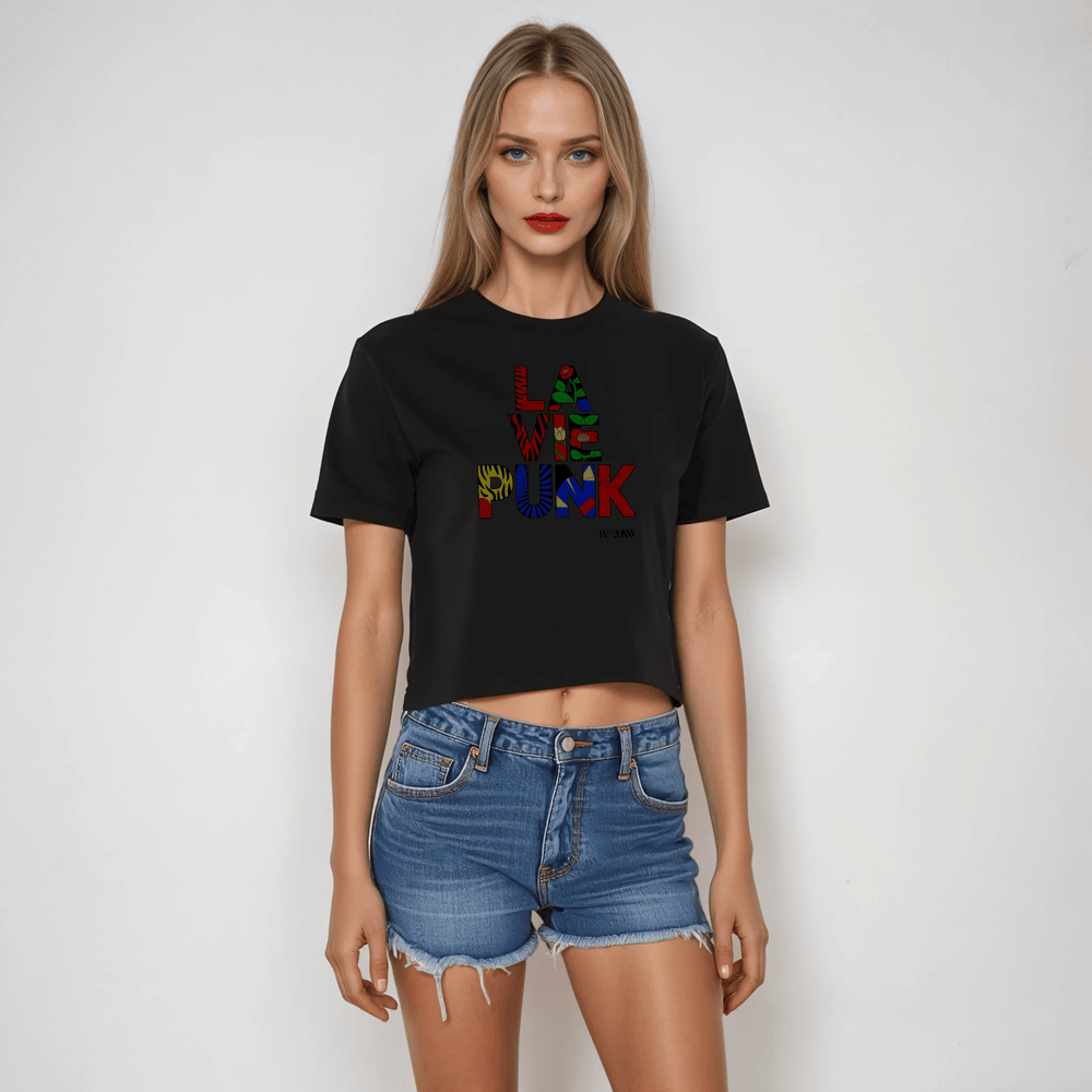 Couture Clash - Relaxed Fit Cropped Tee - La Vie unfiltered