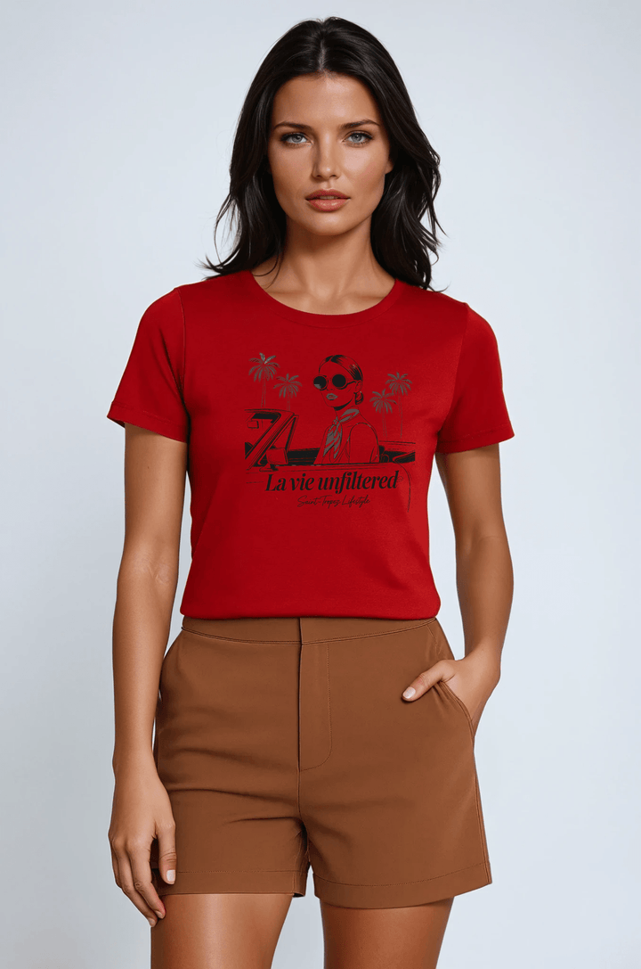 Glam in Saint - Tropez - Allure Jersey Tee - La Vie unfiltered