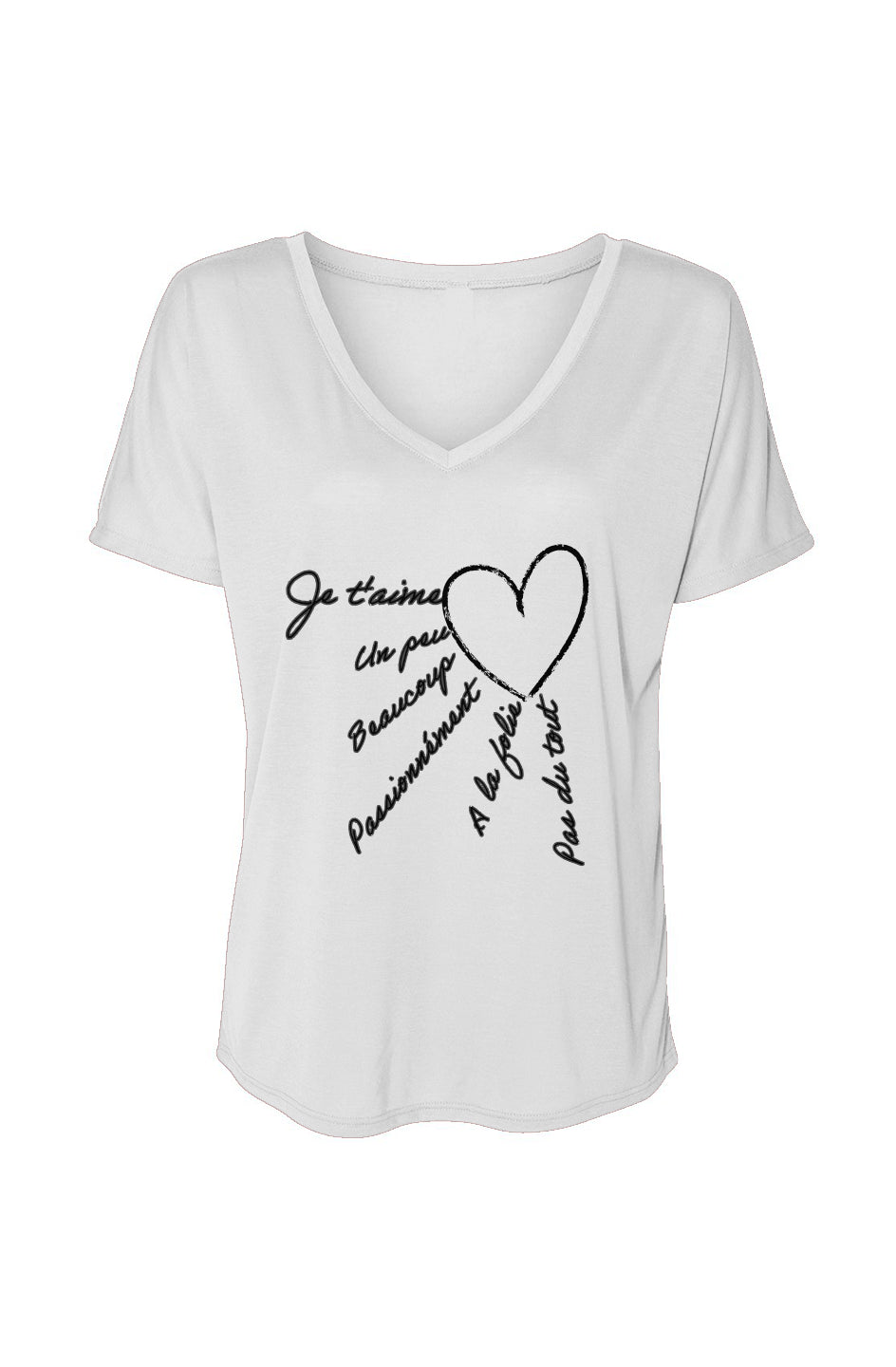 Je t'aime un peu, à la folie - V - Neck Slouchy Glam Tee - La Vie unfiltered