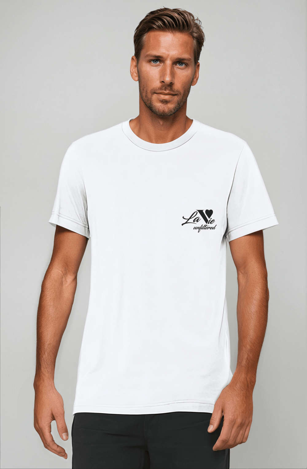 Model wearing xs with La Vie unfiltered embroidered graphic by La Vie unfiltered