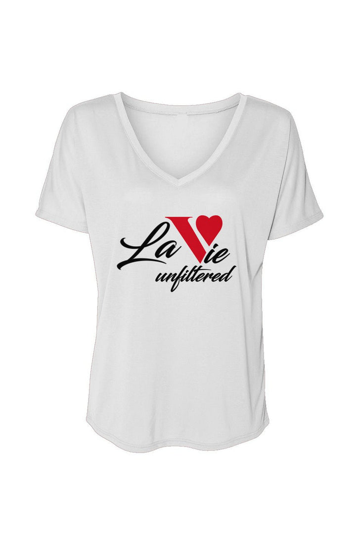 La Vie unfiltered red - V - Neck Slouchy Glam Tee - La Vie unfiltered
