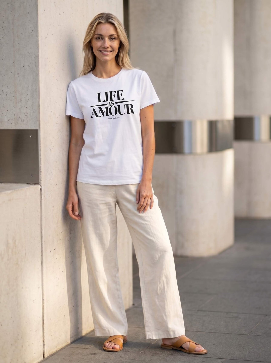 Life Is Amour - White — Unfiltered Tee - La Vie unfiltered