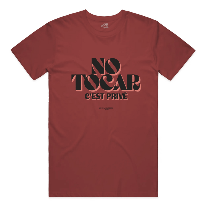 Rouge Sienne t-shirt with No Tocar. C&