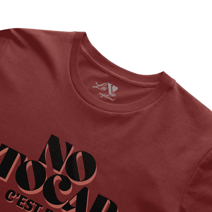 Rouge Sienne t-shirt with No Tocar. C&