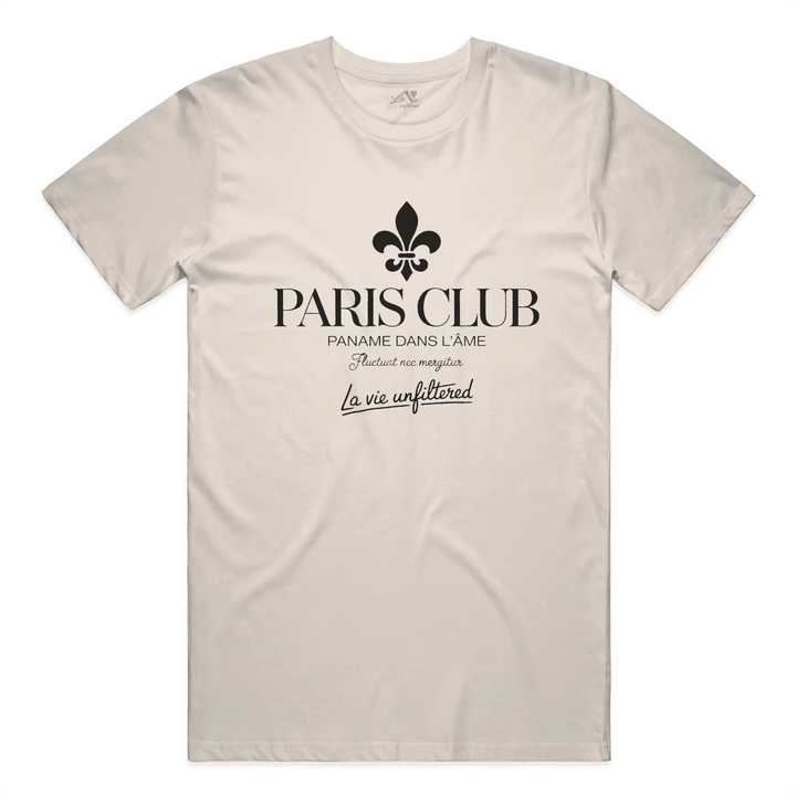 Soft Sand t-shirt with Paname Club graphic by La Vie unfiltered