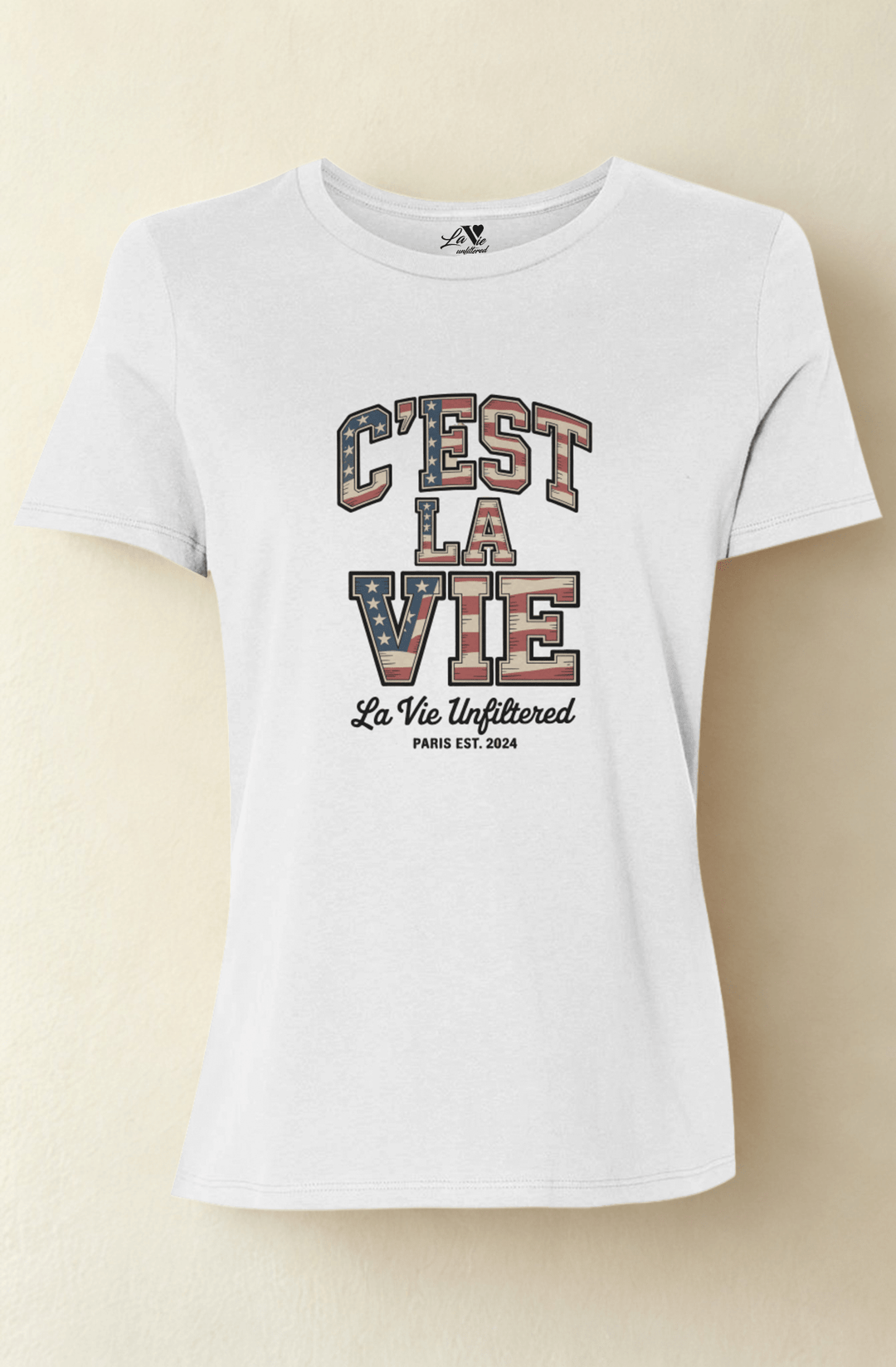 Stars, Stripes & C’est La Vie - Allure Jersey Tee - La Vie unfiltered