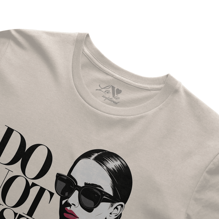 Soft Sand t-shirt with The Do Not Disturb graphic by La Vie unfiltered