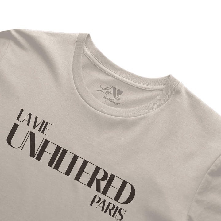 Soft Sand t-shirt with The Paris Signature graphic print by La Vie unfiltered