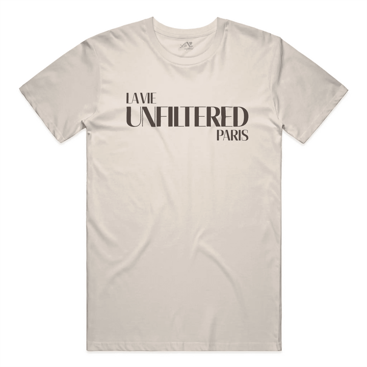 Soft Sand t-shirt with The Paris Signature graphic print by La Vie unfiltered