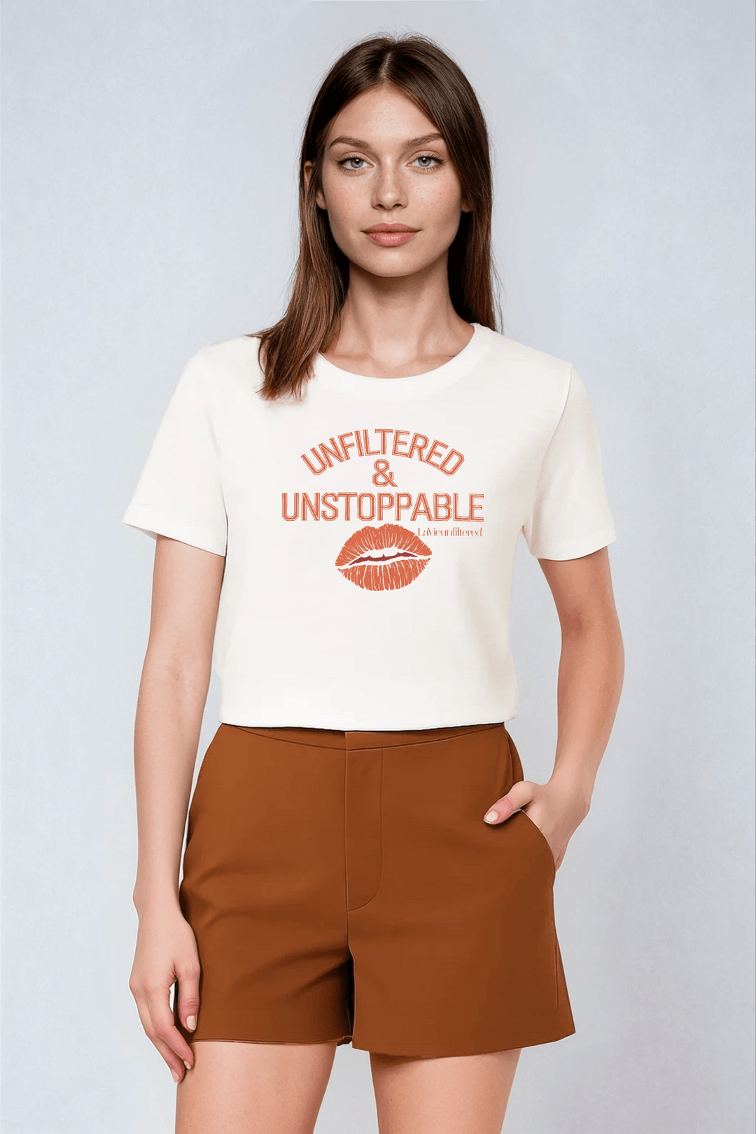 The unfiltered kiss Red Tangerine - Allure Jersey Tee - La Vie unfiltered