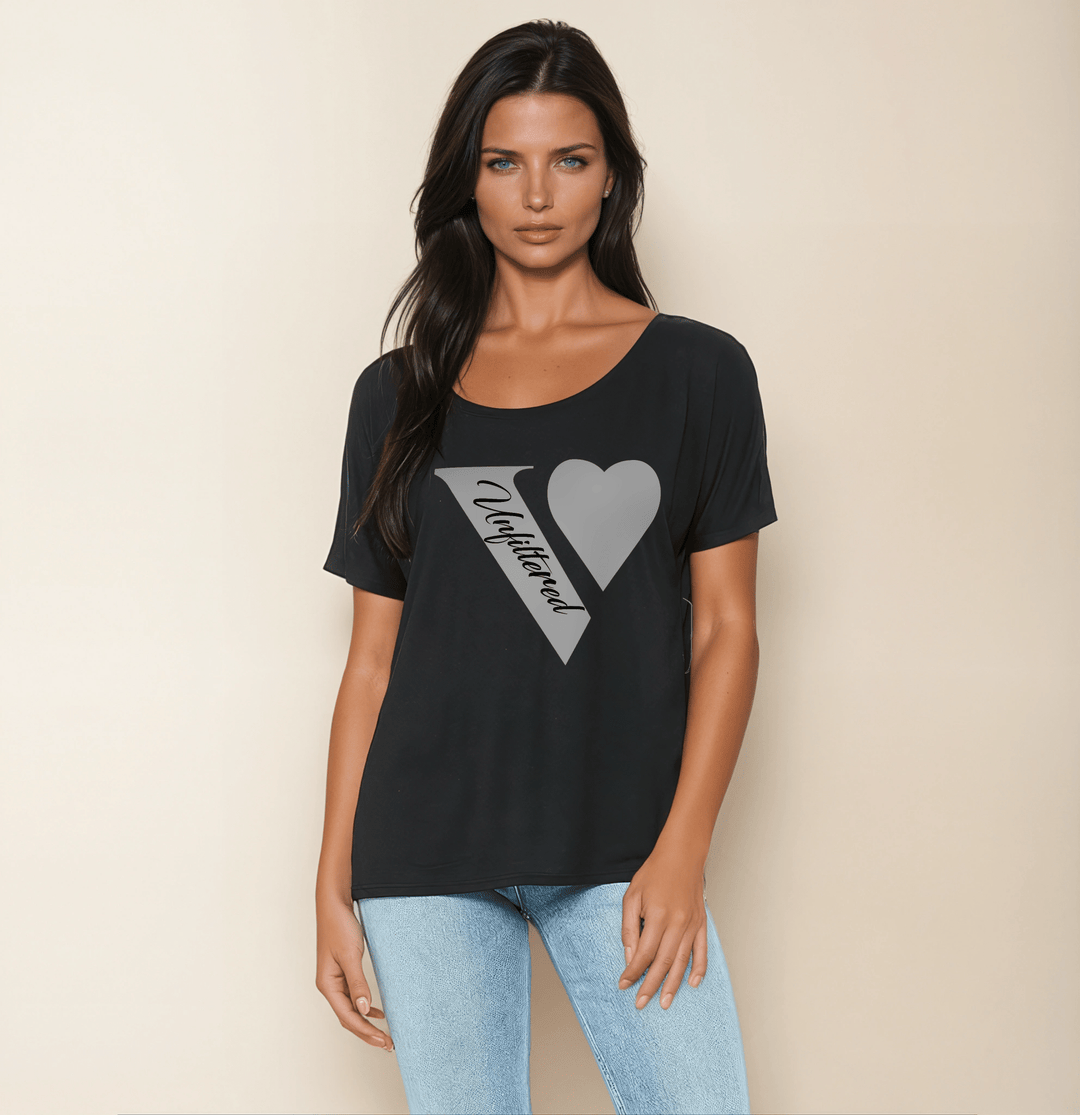 V unfiltered black & white - The Chic Drape Top - La Vie unfiltered