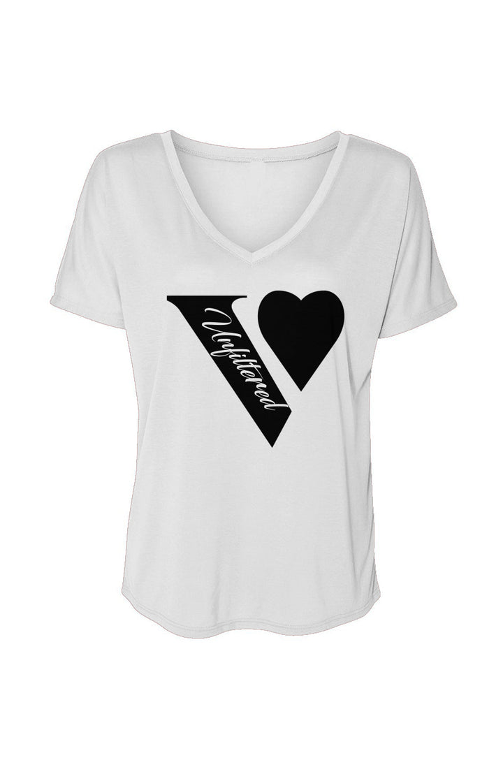 V unfiltered black & white - V - Neck Slouchy Glam Tee - La Vie unfiltered