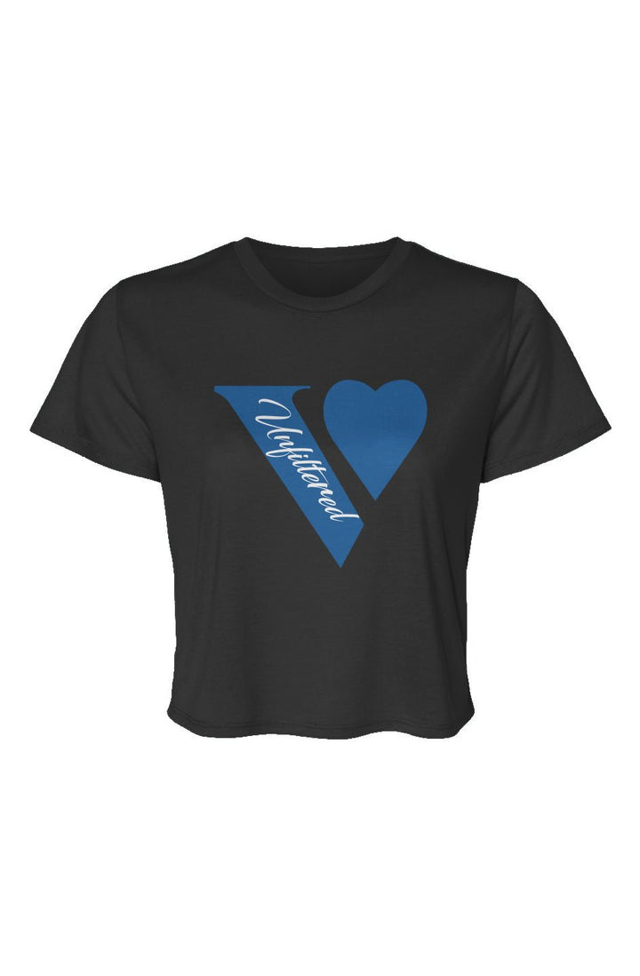 V unfiltered blue - Relaxed Fit Cropped Tee - La Vie unfiltered