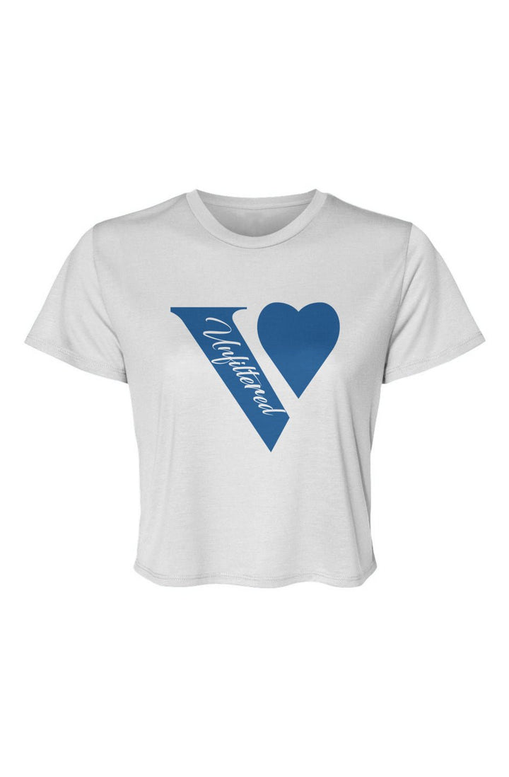 V unfiltered blue - Relaxed Fit Cropped Tee - La Vie unfiltered