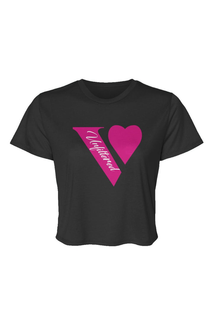 V unfiltered pink - Relaxed Fit Cropped Tee - La Vie unfiltered